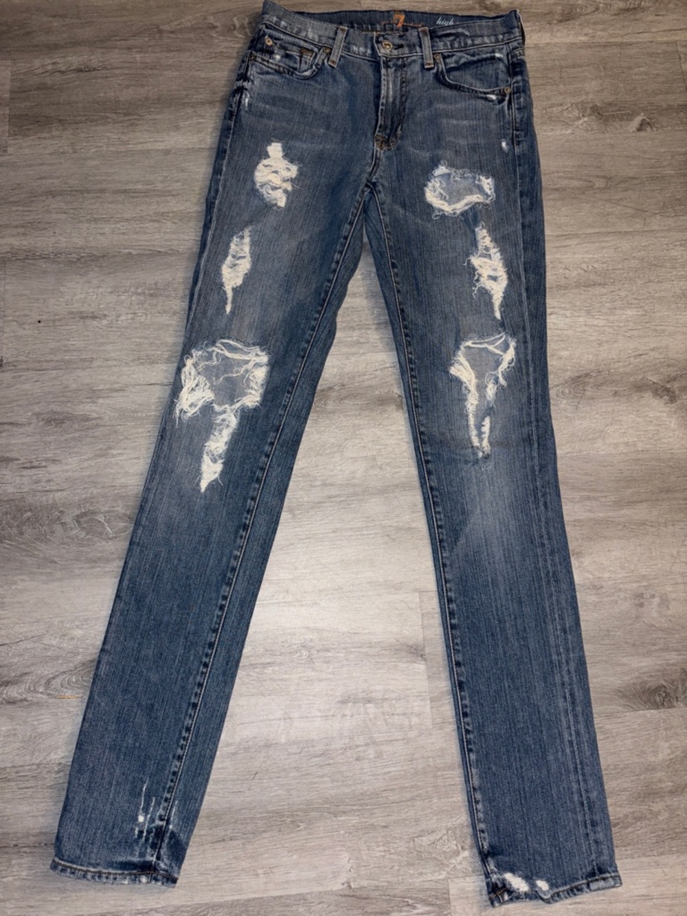 Classic Distressed Women's Blue Jeans